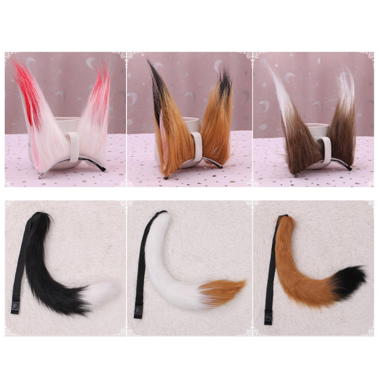 Ears and Tail Set Fancy Dress Costume Cosplay for Masquerade Kids Adult