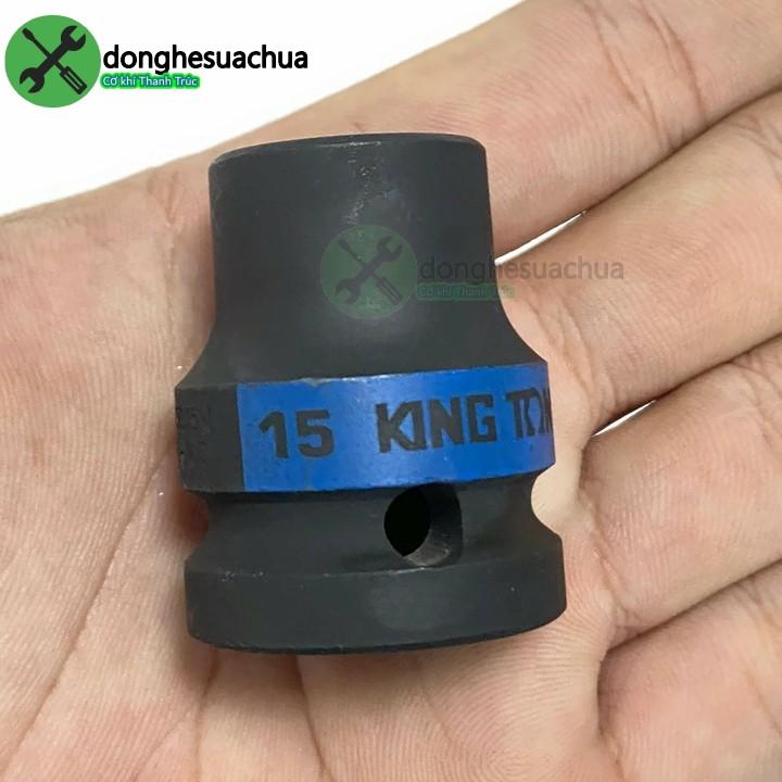 Tuýp 15mm 1/2 Kingtony 453015M loại ngắn 12 cạnh màu đen