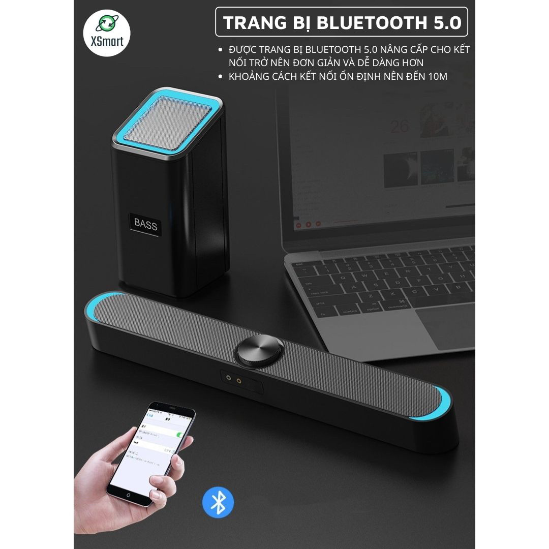 Loa Vi Tính Có Bluetooth Để Bàn Nghe Nhạc Cực Đã XSmart Sada D238 Bass 2021 Tương Thích Laptop Máy Tính Tivi - Hàng Chính Hãng