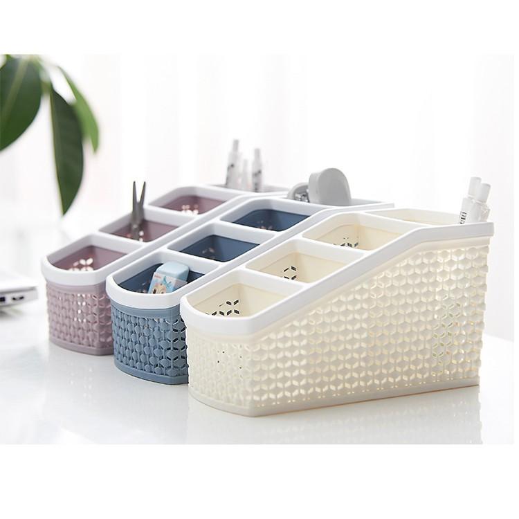 HỘP NHỰA 4 NGĂN ĐỰNG BÚT VIẾT, ĐỒ DÙNG TIỆN ÍCH