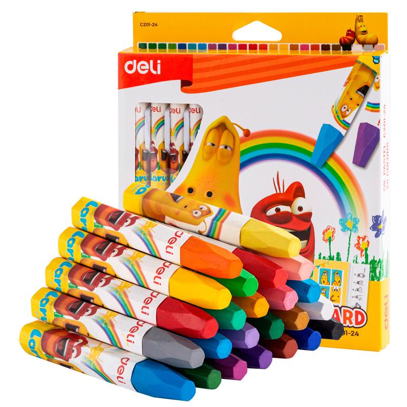 Hộp 24 Bút Màu Sáp Dầu Larva - Deli EC201-24