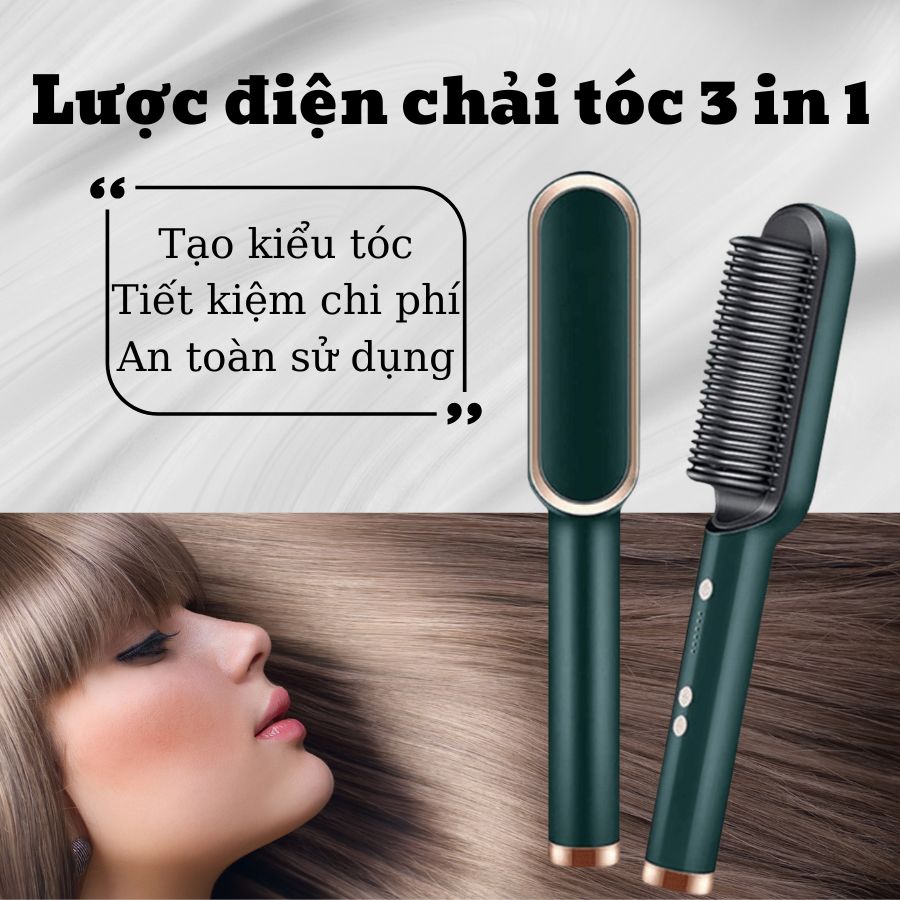 Lược Điện Chải Tóc 6 Mức Nhiệt Tạo Kiểu Chuyên Nghiệp Đa Năng Uốn Thẳng Uốn Cong Tóc Không Gây Khô Tóc