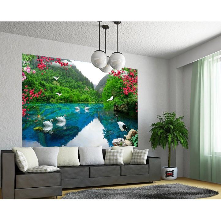 Tranh phong cảnh Tranh dán tường tranh nguyên tấm lớn có keo sẵn MS1380925733