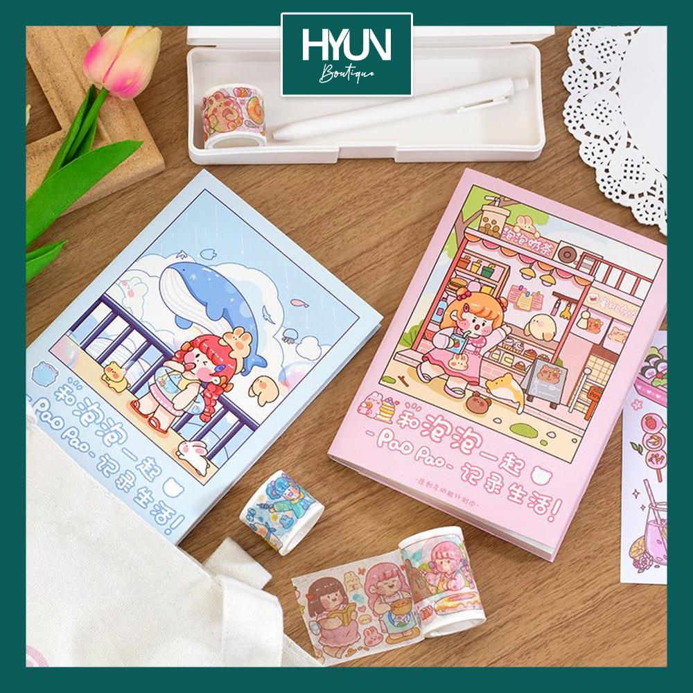 Set sổ tay sticker dán washi tape dễ thương trang trí bullet journal planner HYUN BOUTIQUE