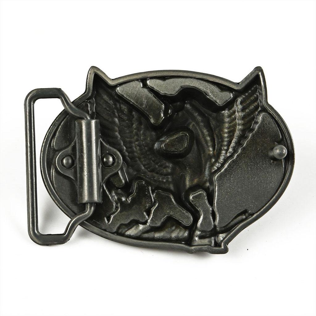 Vintage Belt Buckle Silver Alloy Retro Engraved Unicorn Western Belt Buckle