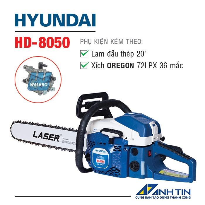 Máy cưa xích HYUNDAI HD-8050 | Công suất 3.0HP | Dung tích xy lanh 49.3cc