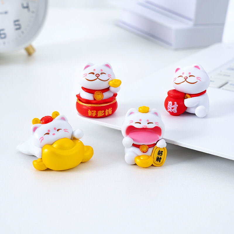 Mô Hình Mèo Lucky Mini Bộ Lục 6 Cái Trang Trí DIY_ Hàng chính hãng