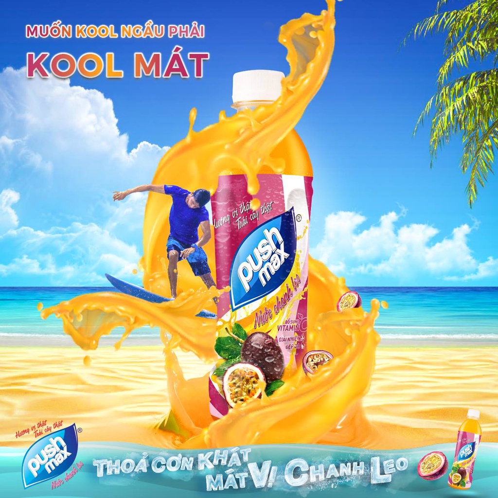Lốc 6 Chai Nước Trái Cây Pushmax Chanh Leo