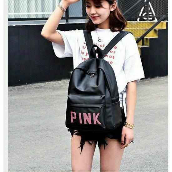 Balo pink đen