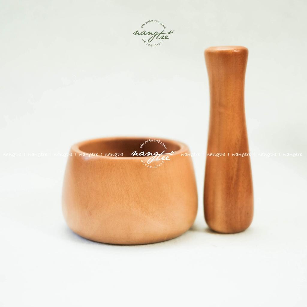 Bộ chày giã cối gỗ hiện đại- mortar pestle