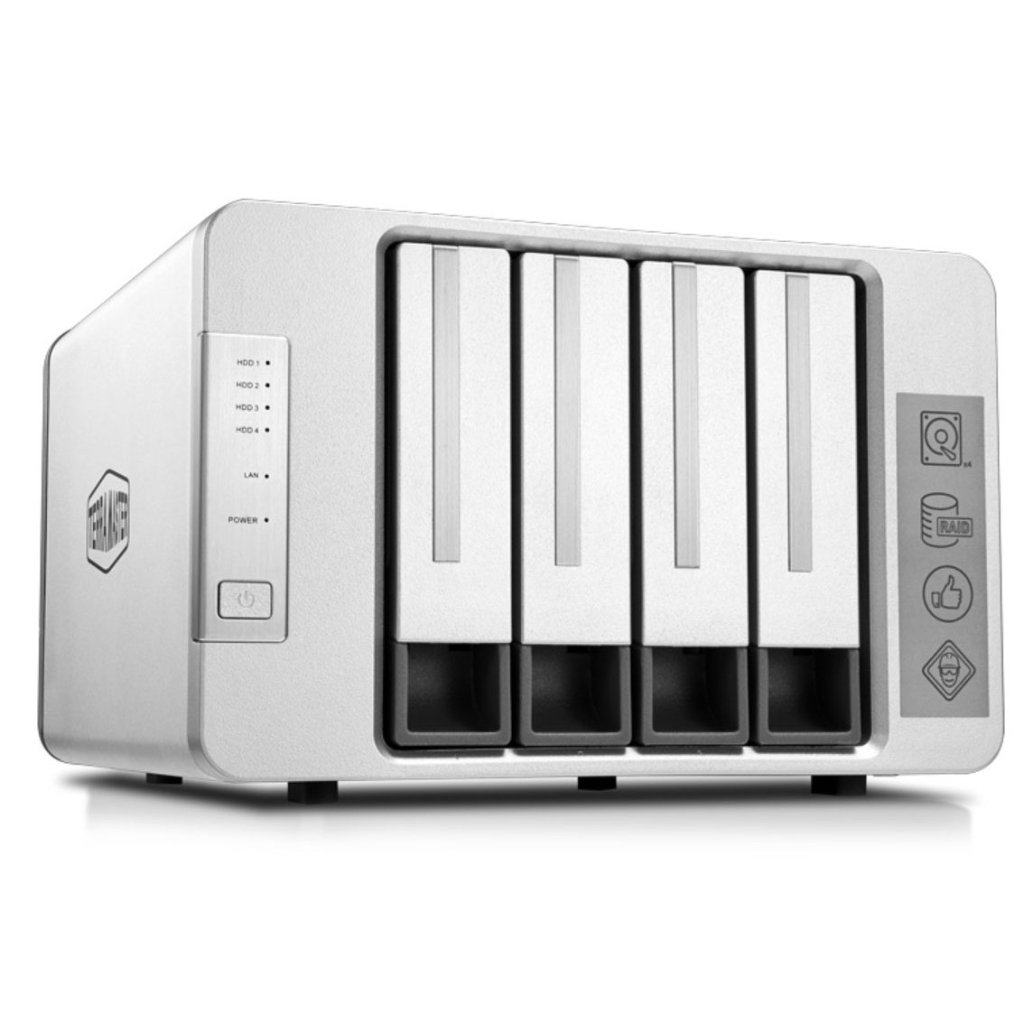 Bộ lưu trữ mạng NAS TerraMaster F4-421, Intel Quad-core CPU 1.5GHz, 8GB RAM, LAN 4x 1GbE, 4 khay ổ cứng RAID 0,1,5,6,10,JBOD,Single - Hàng chính hãng