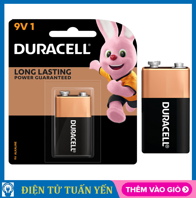 Pin 9V, Pin vuông Duracell Alkaline ( vỉ 1 viên) - Tuấn Yến