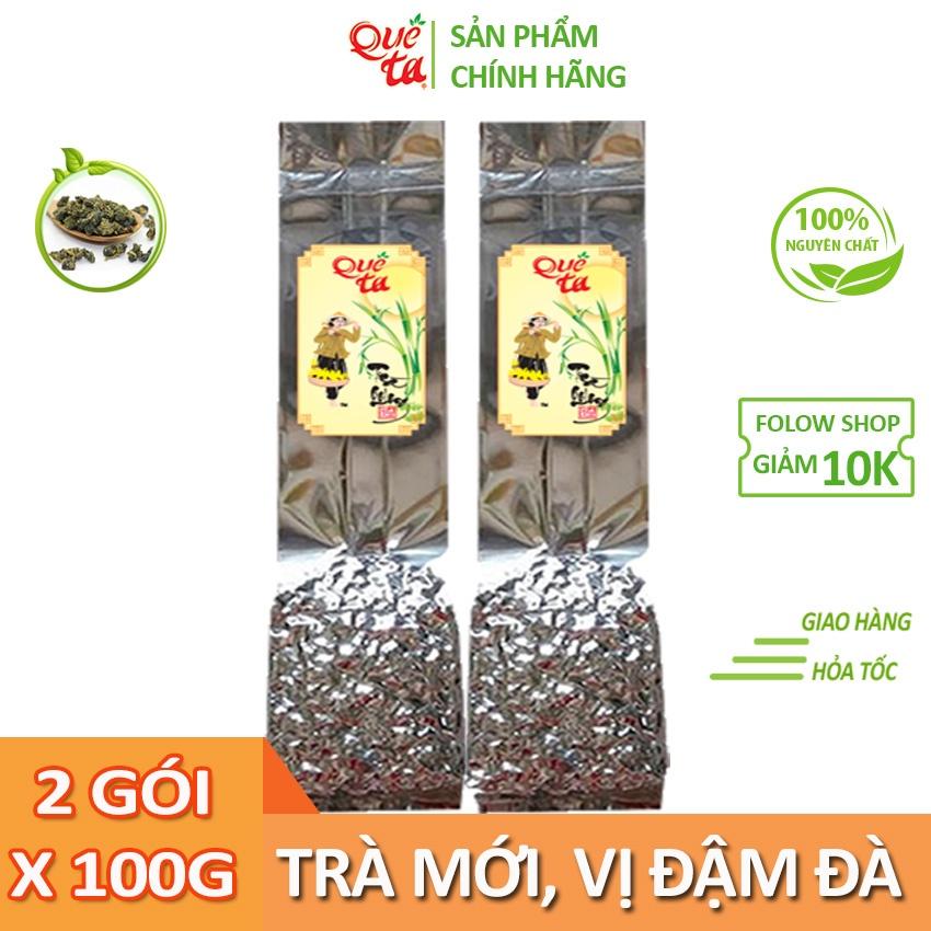 Trà ô long (o long, oolong, olong) cao cấp Quê Ta nguyên chất, vị đậm đà, là nguyên liệu làm trà sữa ngon – 2 Gói x 100g