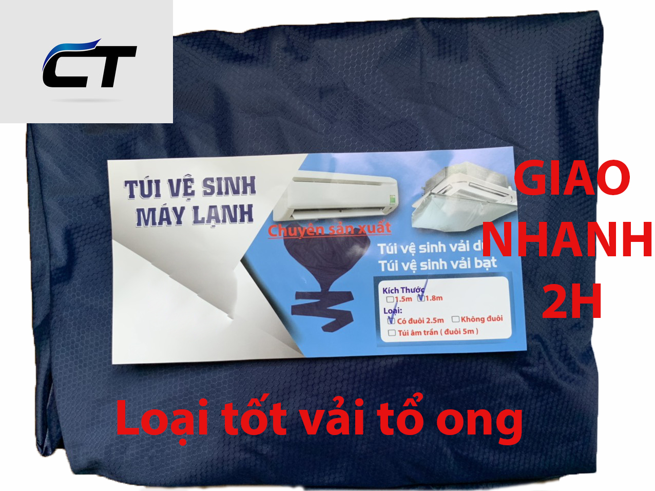 Túi vệ sinh máy lạnh TD01, Áo vệ sinh máy lạnh tại nhà