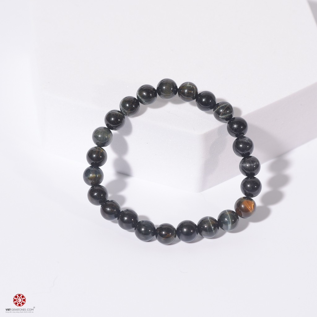 Vòng tay đá mắt hổ xanh tự nhiên 100% hợp mệnh Thủy, Mộc - Nhiều kích thước tùy chọn | VietGemstones
