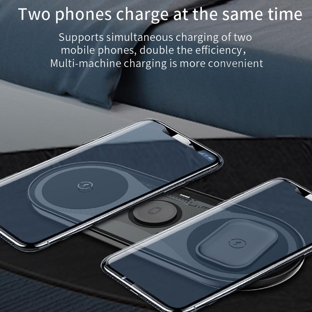 Bộ sạc không dây X399 3 trong 1 cho Điện thoại di động + Apple Watch + Tai nghe TWS BT Sạc nhanh 15W Màu Đen