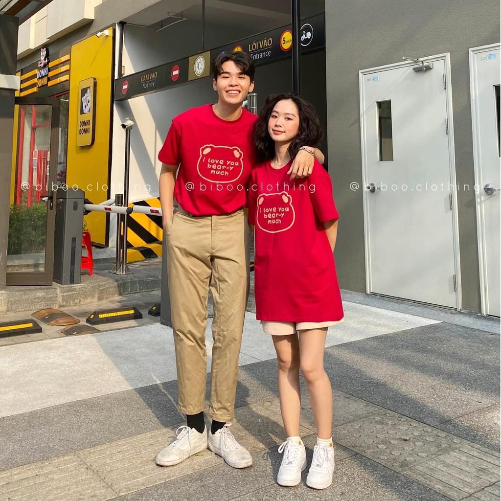 - Áo thun tay ngắn Be Yourself unisex size M L XL - GẤU I LOVE YOU