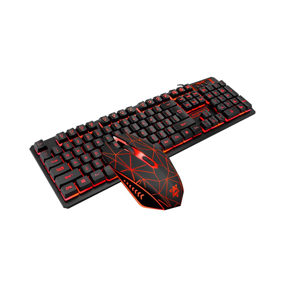 USB Wired Gaming Keyboard and Mouse Combo Waterproof 3 Color Backlit 2000DPI for Home Office