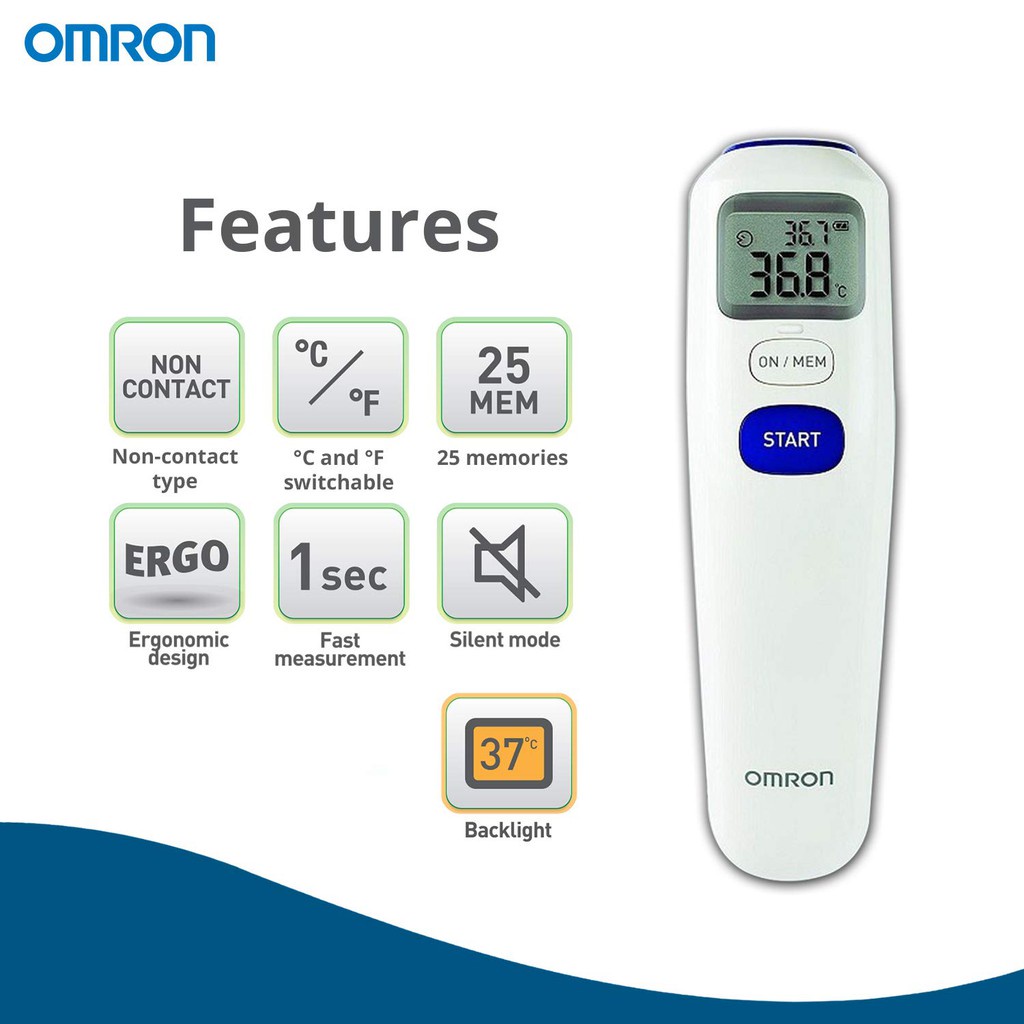 Nhiệt Kế Đo Trán Từ Xa Không Tiếp Xúc Với Da Omron MC 720 - Thương Hiệu Số 1 Nhật Bản