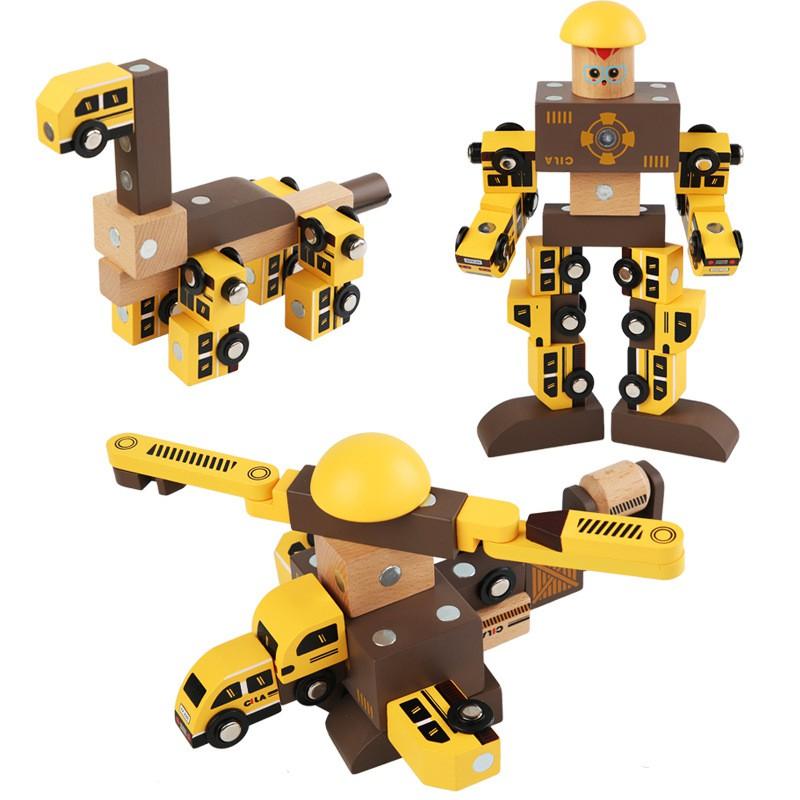 Đồ chơi lắp ráp xe robot từ tính thông minh có đường ray cho trẻ em kích thích tư duy sáng tạo hạn chế bé dùng đện thoại