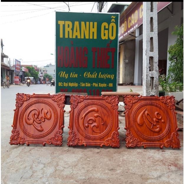 Bộ Tranh chữ Phúc - Lộc - Thọ bằng gỗ hương