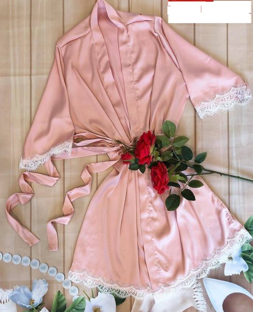 ÁO CHOÀNG LỤA NGỦ MẶC NHÀ SANG TRỌNG-MÀU HỒNG PASTEL