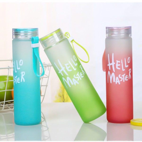 COMBO 2 BÌNH NƯỚC THỦY TINH HELLO MASTER TẶNG 1 SỢI DÂY CỘT TÓC SCRUNCHIES