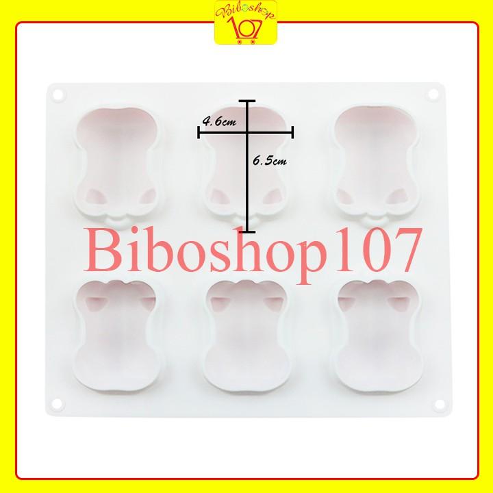 Khuôn silicon 3D làm bánh, thạch rau câu, socola 6 chú heo trắng