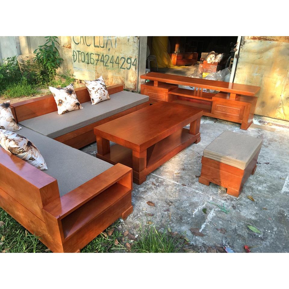 Bàn ghế sofa phòng khách gỗ sồi Nga đẹp