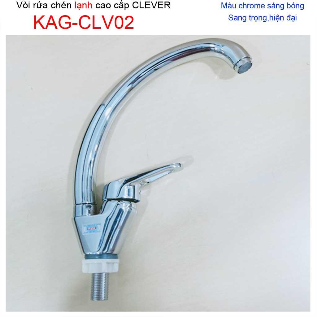 Vòi rửa chén bát KAG-CLV02, Vòi nóng lạnh, vòi bếp nóng lạnh chậu rửa chén Clever
