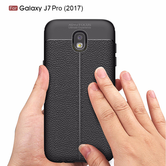Ốp lưng điện thoại Samsung J7 Pro silicone vân da auto - Chính hãng