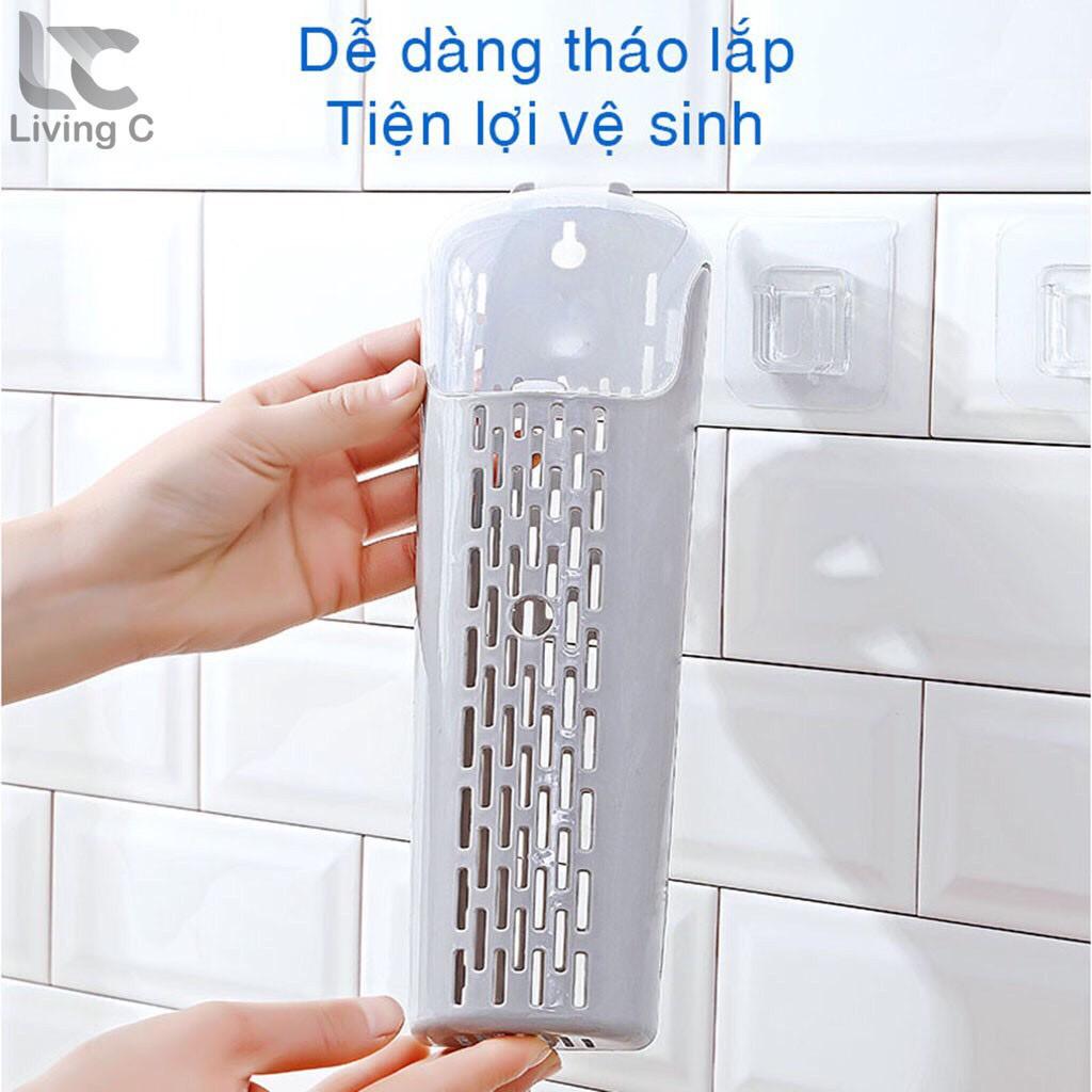 Hộp Đựng Đũa Muỗng ️️ Thìa Đa Năng Dán Tường Có Nắp Đậy Chống Bụi, có khe thoát