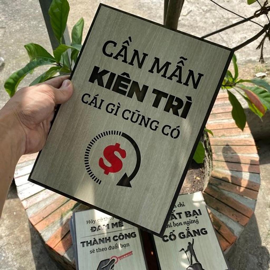 Tranh Tạo Động Lực TBIG060 trang trí tường phòng họp cao cấp (cần mẫn kiên trì cái gì cũng có
