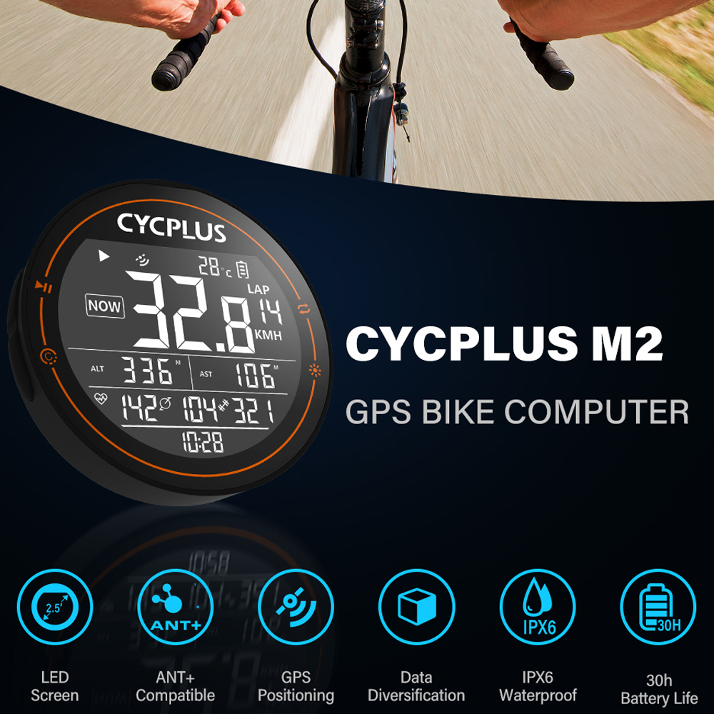 Máy Đo Tốc Độ Gps Bt Ant Chống Nước Với Cảm Biến Nhịp Tim Màn Hình Nhịp Tim Không Dây Cycplus