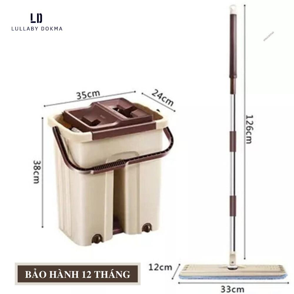 Chổi Lau Nhà - Cây Lau Nhà Thông Minh 2 Ngăn Tự Vắt – Xoay 360 độ thông minh kèm thùng vắt 2 ngăn size lớn cao cấp -❖Khu