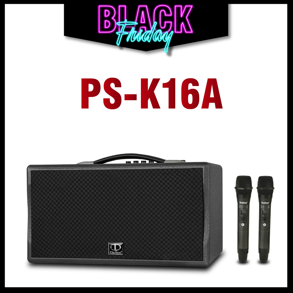 Loa karaoke di động PS-K16A công suất 200W bass 16cm ( 1.6 tấc ) kèm hai micro không dây sóng UHF-HÀNG CHÍNH HÃNG ( BH 12 THÁNG )