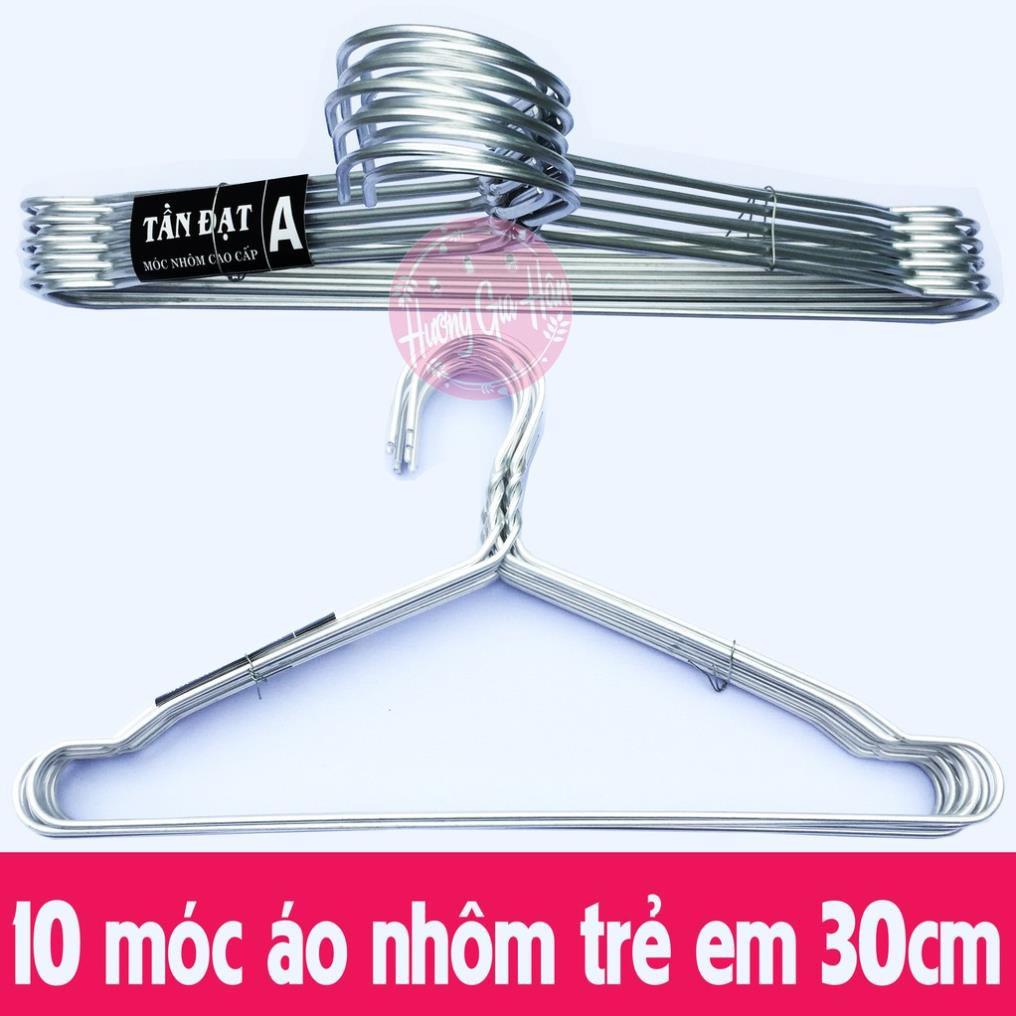 10 chiếc móc nhôm cực dày dặn phơi quần áo trẻ em 33cm