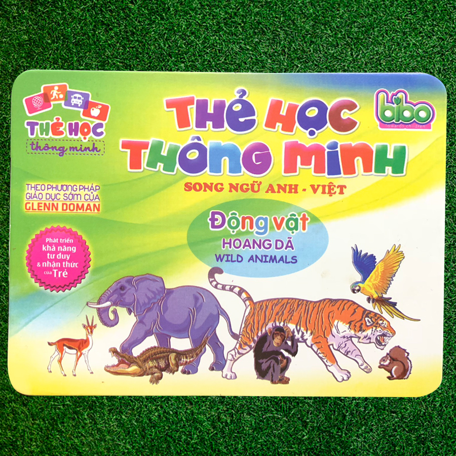 Bộ Thẻ Flashcard Song Ngữ Anh -Việt Theo Phương Pháp Giáo Dục Glenn Doman Chủ Đề Động Vật Hoang Dã BENRIKIDS-HD