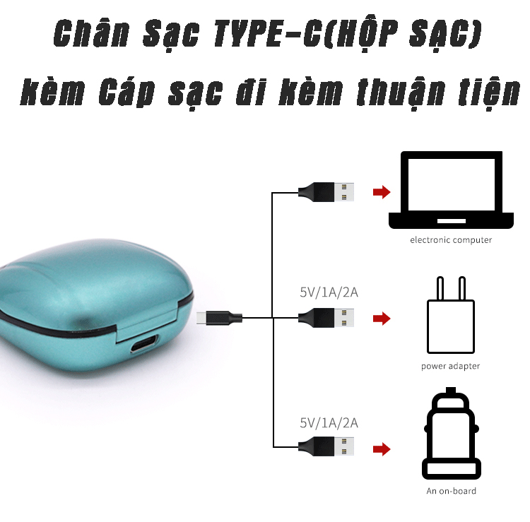 Tai Nghe True Wireless KOTTMANN E68 Điều Khiển Cảm Ứng, Bluetooth 5.0, Chống Nước IPX5, Pin Lên Đến 25h - Hàng Chính Hãng