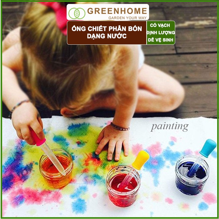 Ống Pipet GreenHome, 5ml, D15cm, Chiết Phân Bón Dạng Nước, Có Vạch Định Lượng, Đa Năng, Tiện Dụng