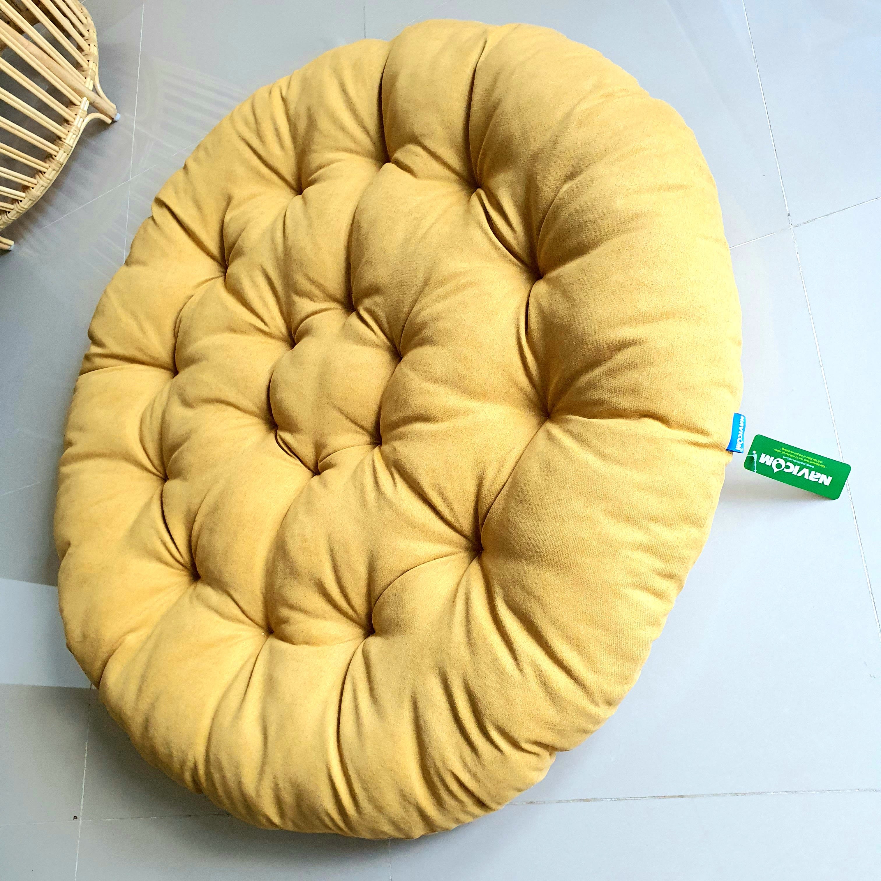 Ghế thư giãn papasan nệm vải bố cao cấp ( vàng)