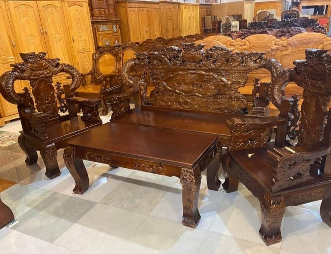 Bộ salon huỳnh tay 12 mẫu víp 6 món -Bộ bàn ghế phòng khách