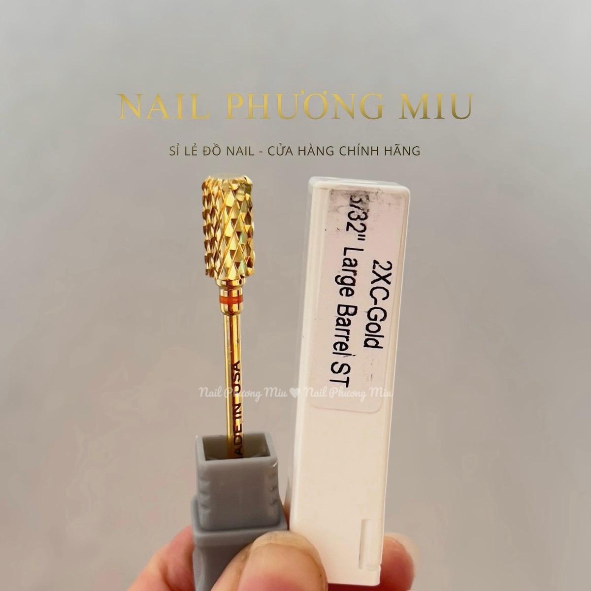 Combo 4 Đầu Mài Mạ Vàng Titan Đúc Làm Nail Siêu Mịn, An Toàn Cho Móng, Dành Cho Thợ Nail Nail Phương Miu, Mài Móng Nhanh