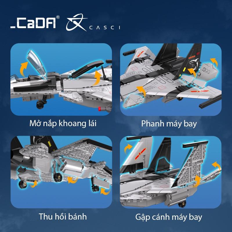 Đồ chơi Lắp ráp máy bay chuyên dụng tàu sân bay, Cada C56027 Xếp hình thông minh, Mô hình Máy bay