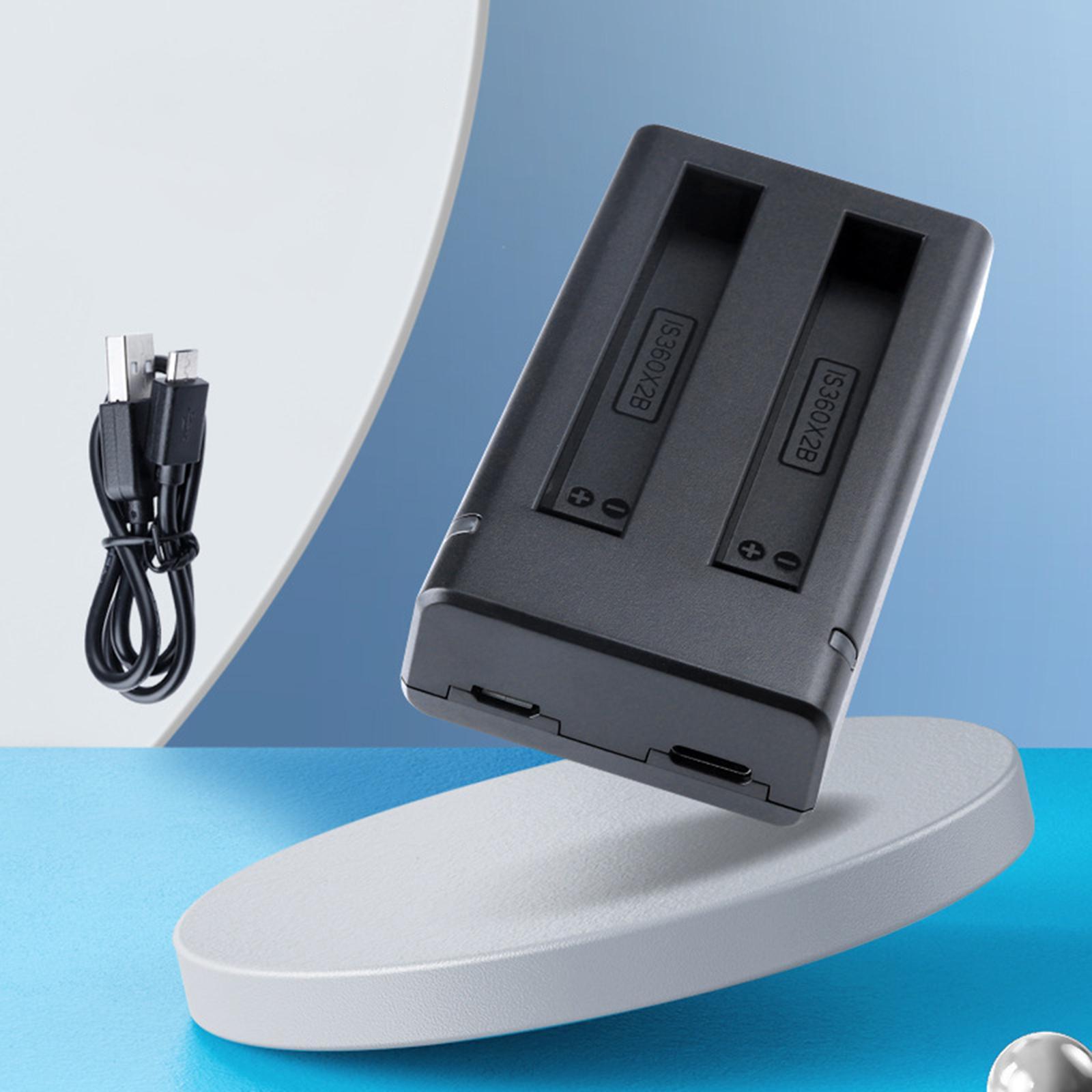 Compact Battery Charger 1x ABS with Cable Camera Battery Charger for Insta 360 One x2