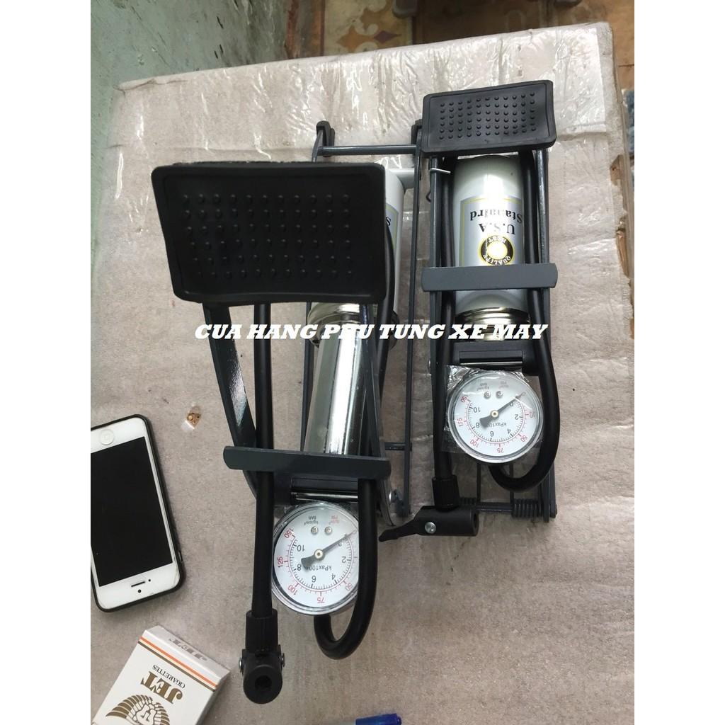 Ống bơm đạp chân cao cấp cho xe máy - 1 bộ