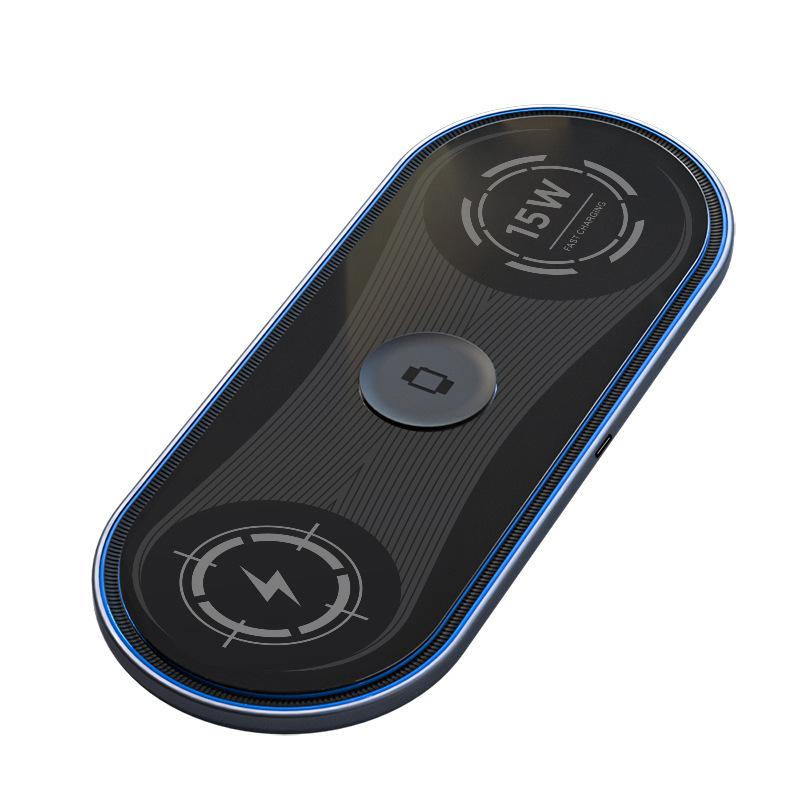 Nguồn giá thấp nhất của nhà máy bộ sạc không dây ba trong một Sạc nhanh 15W Đế sạc không dây Máy tính để bàn sạc không dây qi