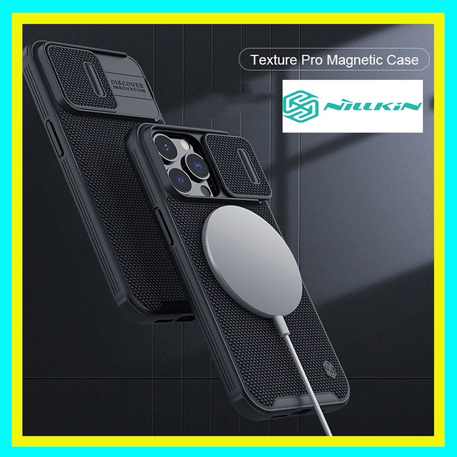 Ốp lưng Chính Hãng Nillkin Textured cho iPhone 13 Pro Max Có Thanh Trượt Bảo Vệ Camera Viền TPU Mềm Chống Sốc - Hàng Chính Hãng