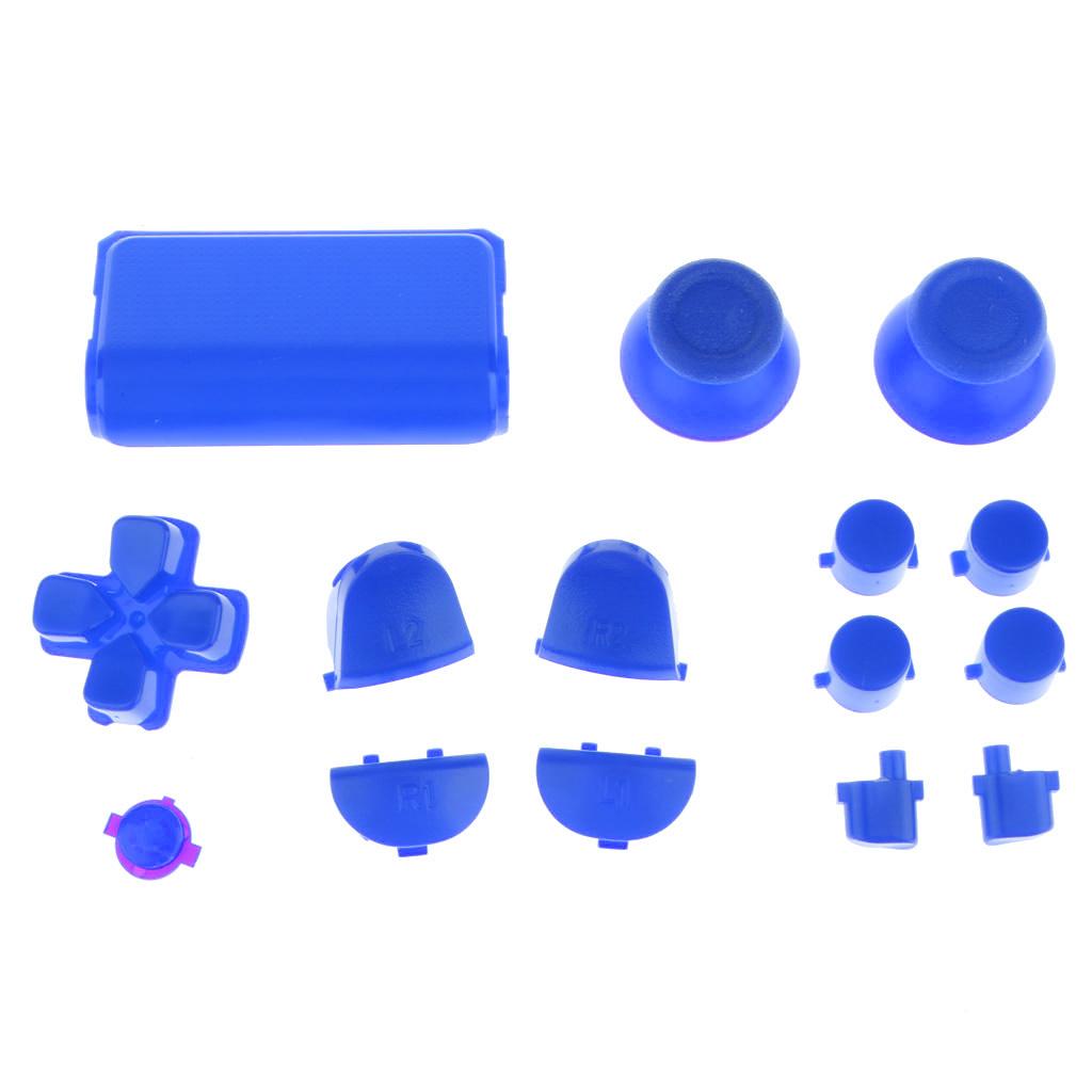 Full Buttons for PS4 Controller, Thumbsticks Analog Grip + ABXY + D-pad + L1 R1 L2 R2 Buttons for Playstation 4 DualShock 4 PS4 Controller - Blue