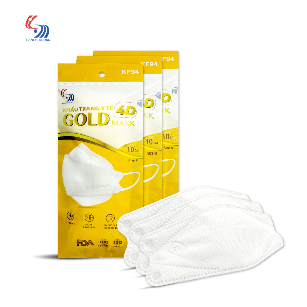 Khẩu trang y tế 4D Gold Mask (KF94) - Túi 10 cái